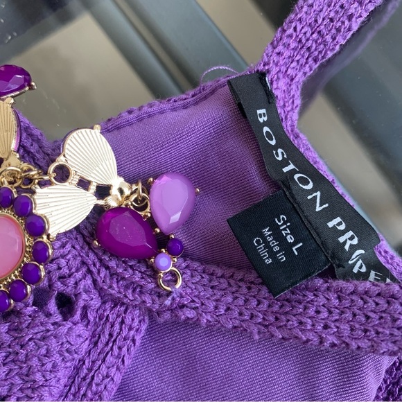 BOSTON PROPER PURPLE MIDI DRESS - Picture 12 of 14